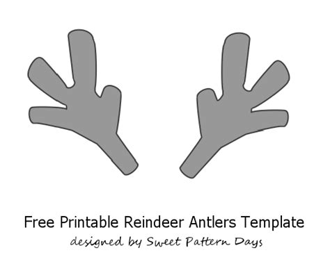 Printable Reindeer Antlers Printable Templates