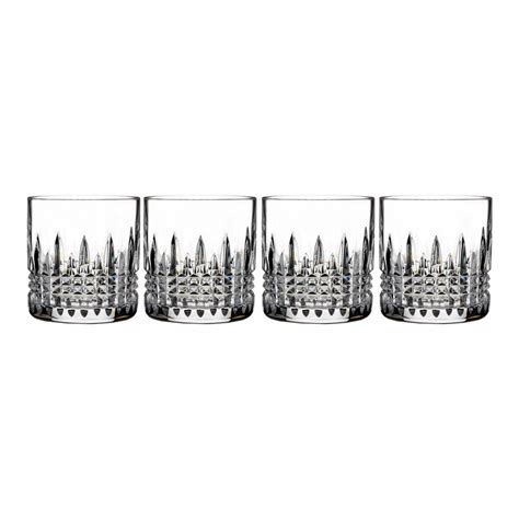 Waterford Crystal Lismore Diamond Straight Sided Crystal Whiskey Tumblers Set Of Four