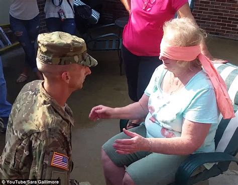 Blindfolded Mother Is Shocked By Us Soldier Sons Return Home After 2
