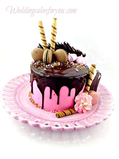 In a medium bowl, let the melted dark chocolate chips cool to room temperature, then use a spatula to gently fold in whipped cream. Chocolate ganache drip cake with pink buttercream, french ...