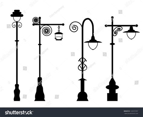 City Street Lanterns Set Stock Vector Royalty Free 123272767