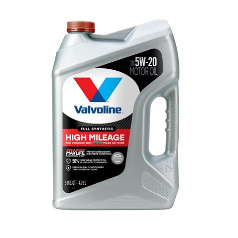 Valvoline 5w 20 Full Synthetic High Mileage Engine Oil 5 Quart