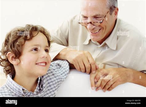 Grandad With Grandson Stock Photo Alamy