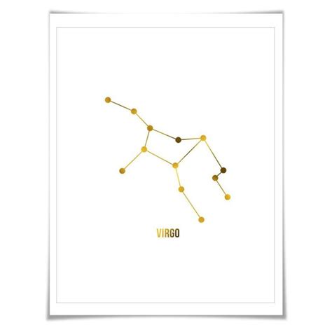 Virgo Constellation Astrology Gold Foil Art Print 7 Foil Colours3