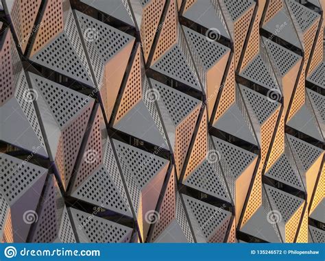 Modern Steel Angular Geometric Cladding With Colour Tones And