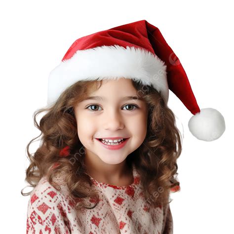فتاة صغيرة ساحرة ترتدي قبعة سانتا تبتسم بجوار زينة عيد الميلاد غرفة عيد الميلاد عيد الميلاد