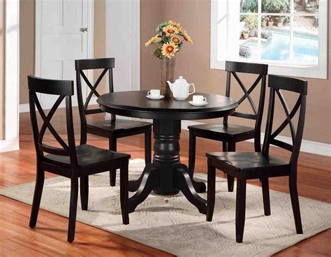 A kitchen table set can be the center of style for your kitchen or dining room. Black Round Dining Table and Chairs - Home Furniture Design