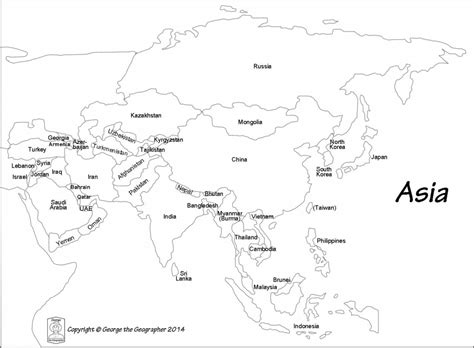 Blank Map Of Asia Printable Printable Maps