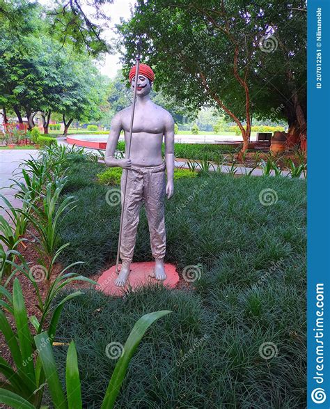Farmer Statue In Beautiful Garden In India Stock Image Image Of