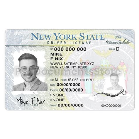 New York Drivers License Template Psd Documents Store