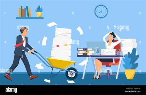 Overworked In The Office Stock Vector Image And Art Alamy