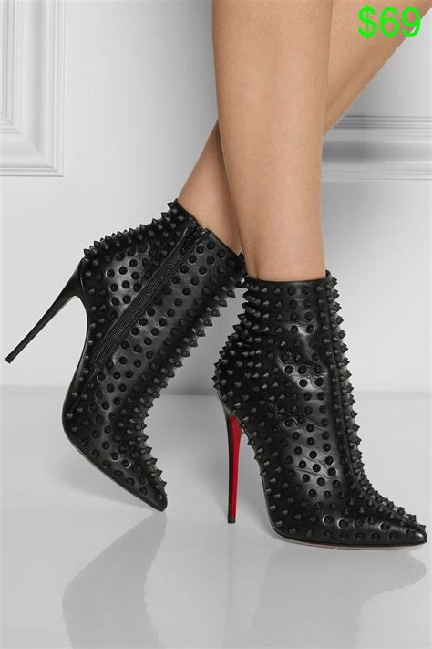 christian louboutin snakilta 120 spiked leather ankle boots christian louboutin boots fashion