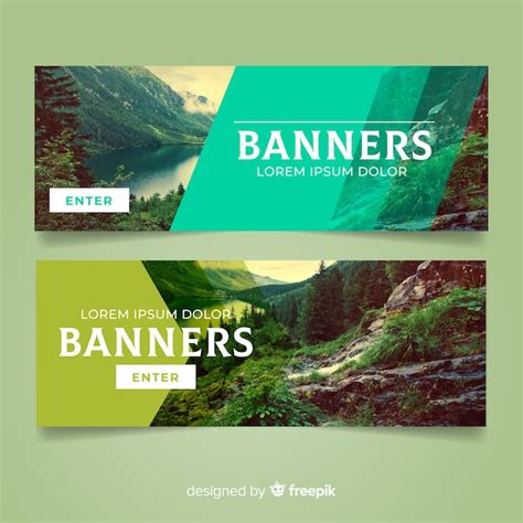 Premium Vector Modern Nature Banners With Photo