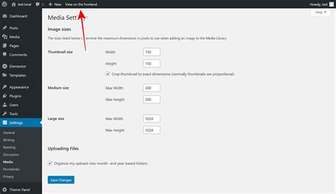 Wordpress Manage The Media Settings On The Frontend