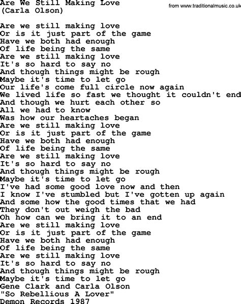 Are We Still Making Love By The Byrds Lyrics With Pdf