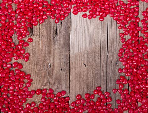 Heart Shape Candy On Wooden Plank Stock Image Image Of Heart Food