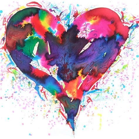Watercolour Rainbow Love Heart Clip Art Library