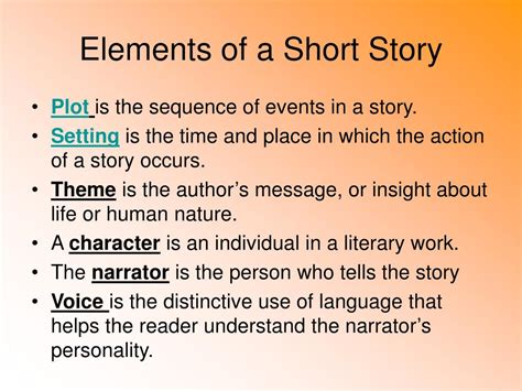 Ppt Elements Of A Short Story Powerpoint Presentation