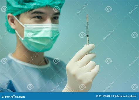 Syringe Medical Injection Nurse Or Doctor Liquid Drug Or Narcotic