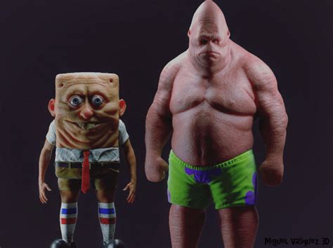 disturbing images show what spongebob would look like as a human mashable