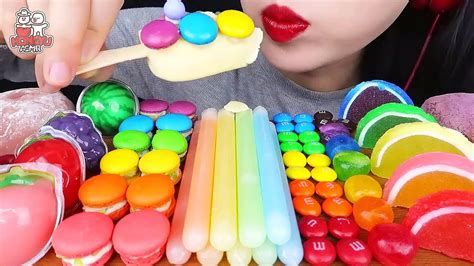 Asmr Rainbow Desserts Frozen Nik L Nip Color Ice Cream Eating Sounds Mukbang Video Dailymotion