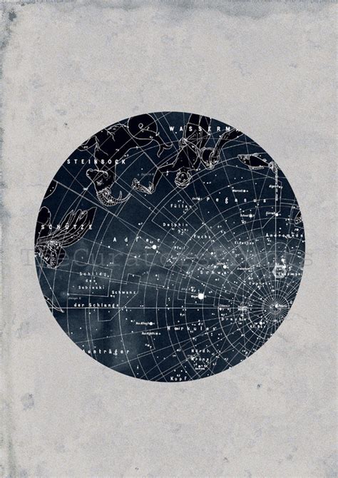 Vintage Inspired Astronomy Print Poster Constellations Etsy