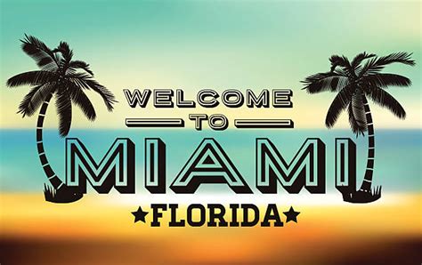 Welcome To Miami Sign Illustrations Royalty Free Vector Graphics