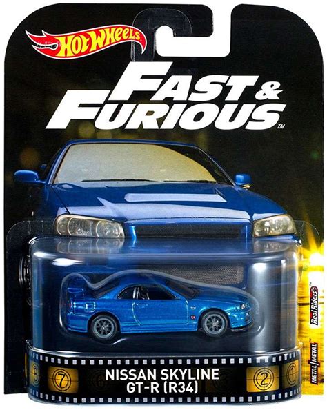 Hot Wheels Fast Furious Nissan Skyline Gt R R34 Diecast Car Mattel Toys