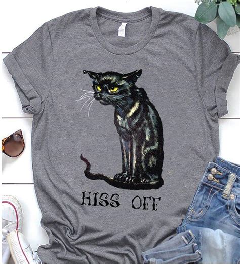 Hiss Off Angry Black Cat Shirt Teepython