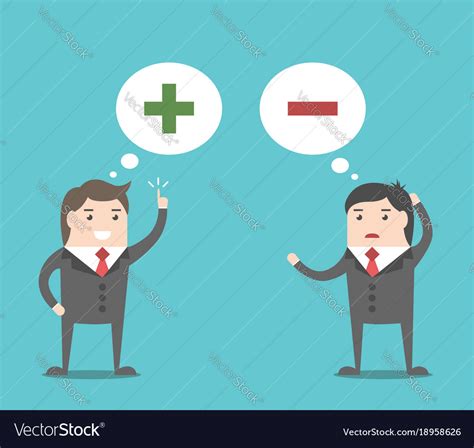 Positive And Negative Thinking Royalty Free Vector Image