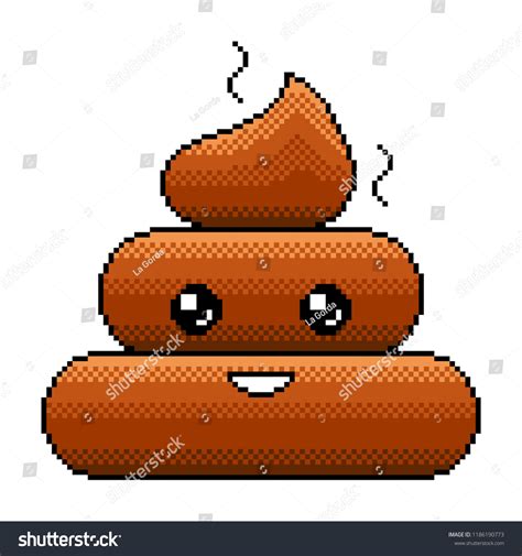Pixel Poop Emoji Smilie Detailed Illustration 스톡 벡터로열티 프리 1186190773