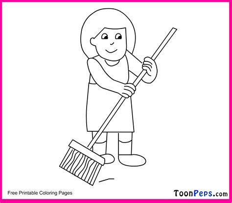 Broom Coloring Pages - Kidsuki