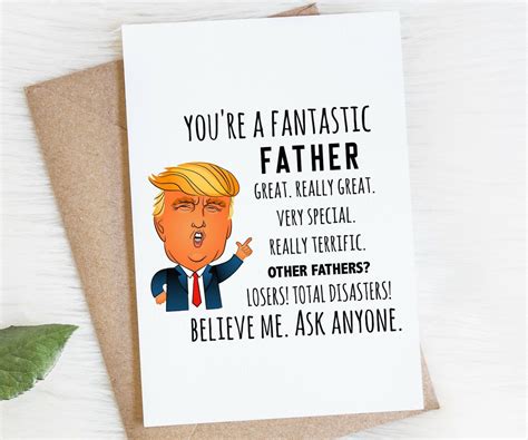 Trump Father Funny Father S Day Card Dad Birthday Humorous Greeting Card By Snarkiepanda On