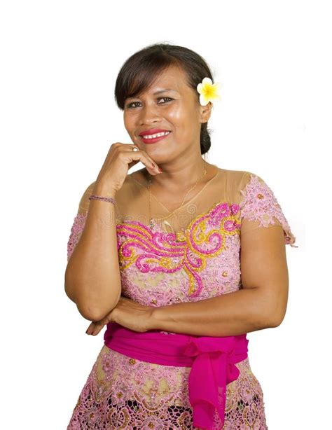 Beautiful Middle Aged 40s Indonesian Balinese Woman In Traditional
