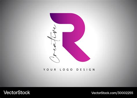 Creative Letter R Logo With Purple Gradient Vector Image