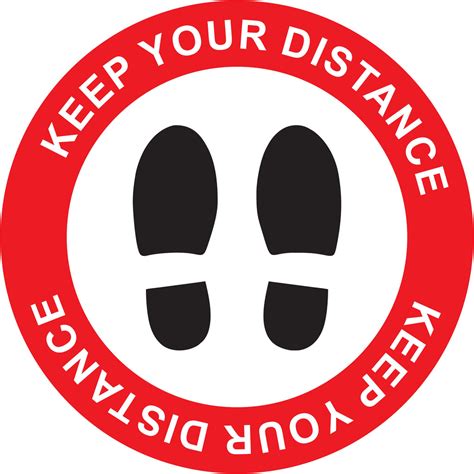 Keep Your Distance Laminated Floor Stickers Cov33 Safety Sign Online