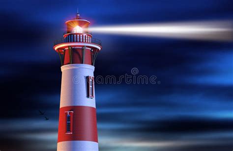 Lighthouse Beam At Night Stock Image Image 19916971