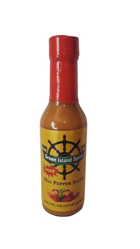 Green Island Spice Hot Pepper Sauce Papaya 5 Oz