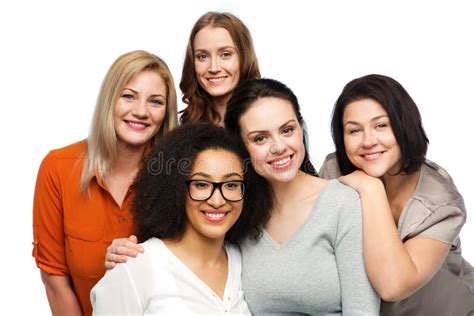 Group Of Happy Different Women In Casual Clothes Stock Image Image Of