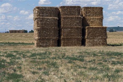 Hay Bales In A Large Pile High Quality Holiday Stock Photos