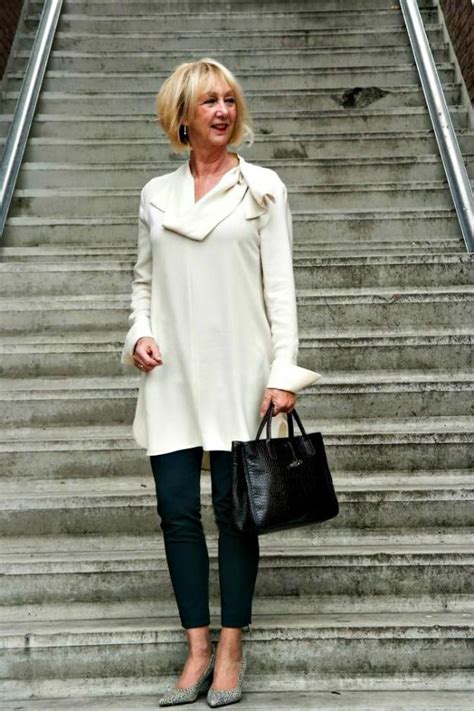 Fashionover60 Greetje In Dress Over Pants Look Midlife Fashion
