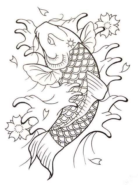 KOI Fish coloring pages for adults. Free Printable KOI Fish coloring pages.