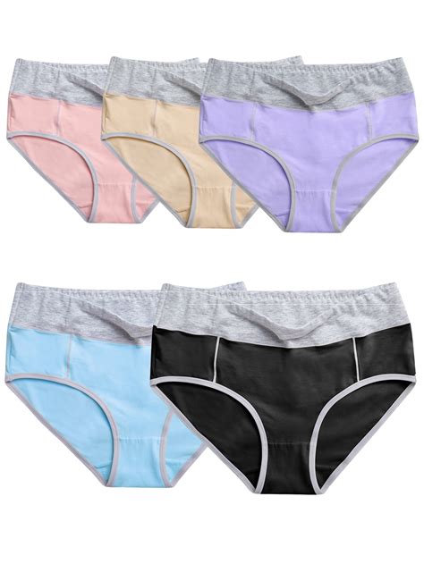 Lelinta Lelinta 5 Pack Womens Plus Size Cotton Brief Panties Underwear Set Soft Panties For