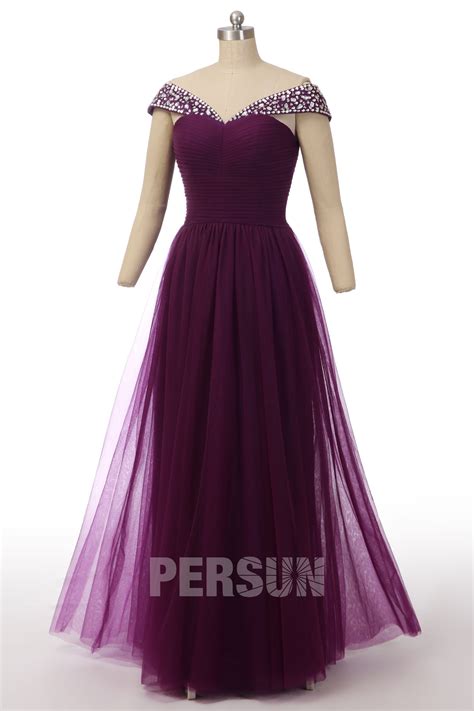 Robe de soirée princesse à paillettes. Robe de soirée bleu marine longue princesse épaule dénudé ...