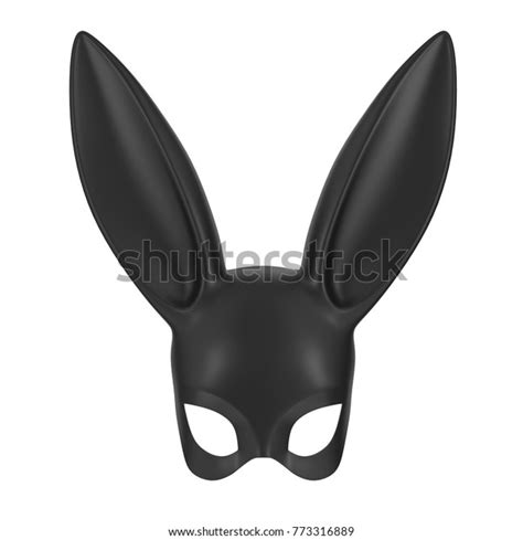 black rabbit mask 3d illustration stock illustration 773316889
