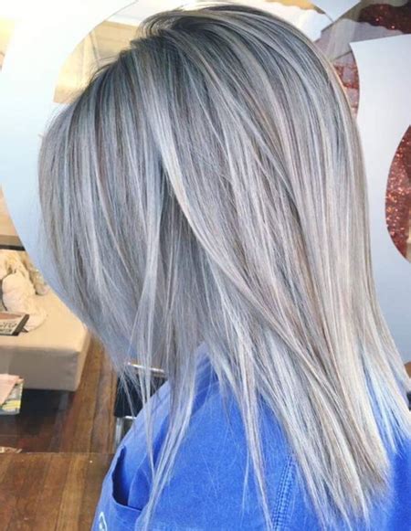 Silver Grey Hair Color Ideas For Straight Hairstyles 2018