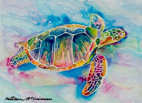 Rainbow Turtle Turtle Art Sea Turtle Art Turtle Watercolor