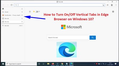 How To Turn On Off Vertical Tabs In Edge Browser On Windows YouTube