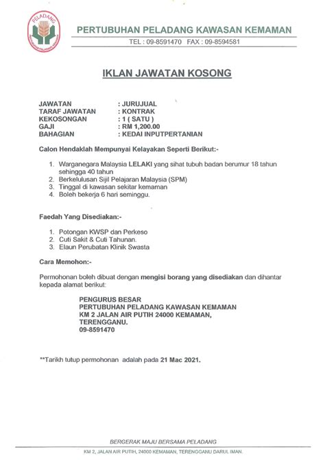 Follow us for the latest vacancies across different industries | twuko. Iklan Jawatan Pertubuhan Peladang Kawasan Kemaman • Portal ...