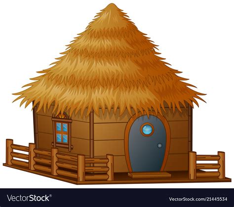 Cartoon Hut On A White Background Royalty Free Vector Image